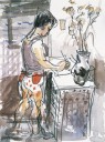 龚老师在巴黎工作室作画