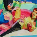 两个女人的游戏 之五100x100cm 布面油画
