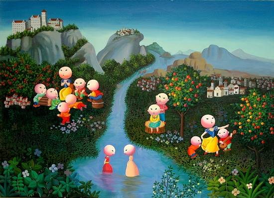 N社区- 绿谷 100x80cm  布面丙烯 2007