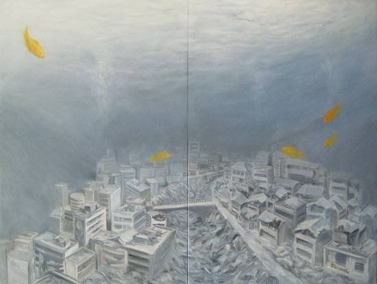 《山峡，你不孤独》NO.3,200.150cm油画，2008