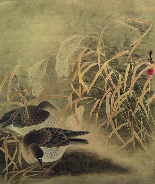 寒塘芦雁