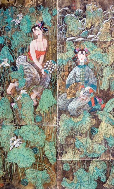 四季之一─荷塘情思 立轴