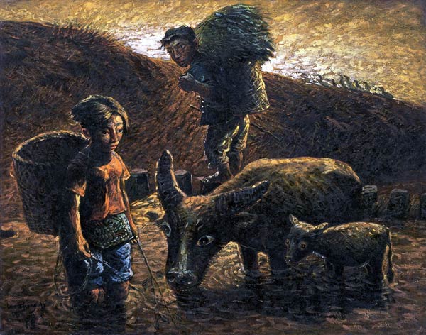 1992年作 夕阳