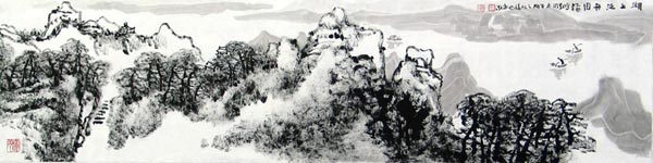 湖上泛舟图