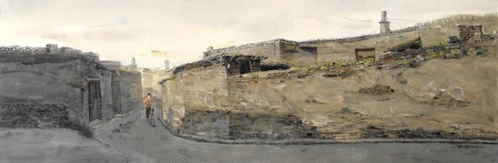 《一屡阳光》油画180×60cm